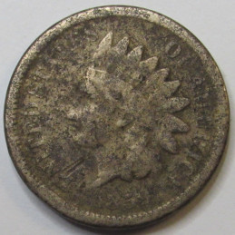 1859 Indian Head Cent - antique first year of issue American cupronickel penny