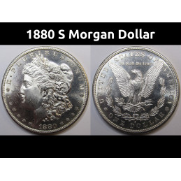 1880 S Morgan Dollar - gem uncirculated lustrous American silver dollar