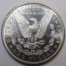 1880 S Morgan Dollar - gem uncirculated lustrous American silver dollar