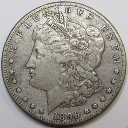 1896 S Morgan Dollar - antique better date San Francisco mintmark silver dollar