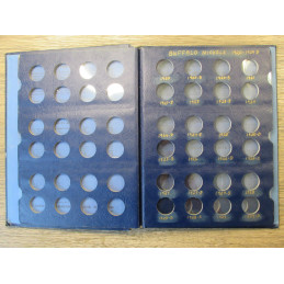 Whitman bookshelf coin album for Buffalo Nickels - custom homemade vintage
