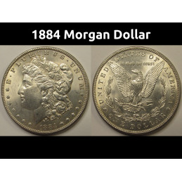 1884 Morgan Dollar - antique uncirculated American silver dollar