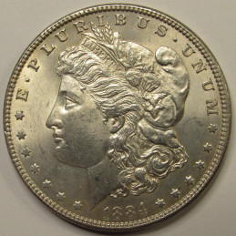 1884 Morgan Dollar - antique uncirculated American silver dollar 1884 Morgan Dollar - antique uncirculated American silver dollar