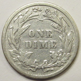 1912 Barber Dime - antique American silver dime