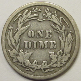 1916 Barber Dime - antique better condition American silver dime