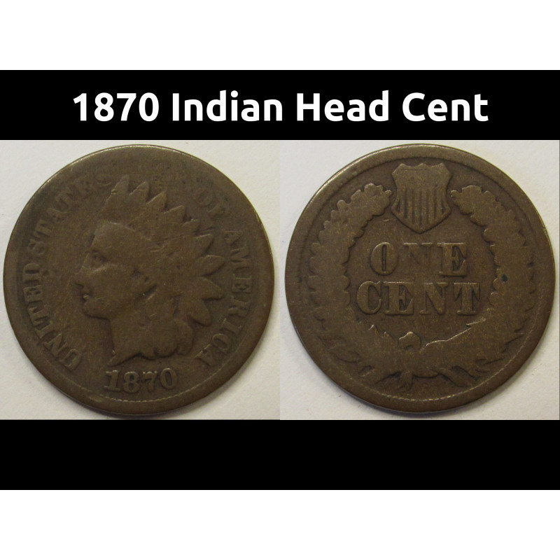 1870 Indian Head Cent - antique semi key date American Indian penny 1870 Indian Head Cent - antique semi key date American Indian penny