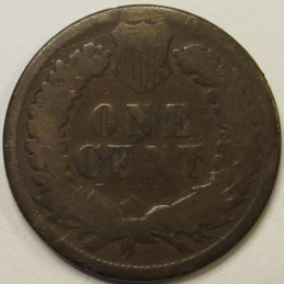 1874 Indian Head Cent - antique bertter date American Indian bronze penny