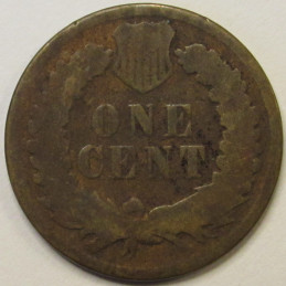 1875 Indian Head Cent - antique better date American Indian bronze penny
