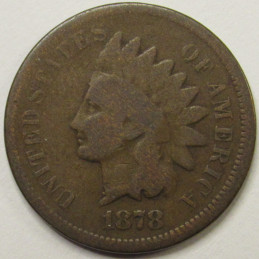 1878 Indian Head Cent - antique better date American Indian bronze penny 1878 Indian Head Cent - antique better date American Indian bronze penny