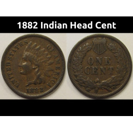 1882 Indian Head Cent - antique better grade American Indian penny