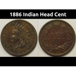 1886 Indian Head Cent - Type 1 - better grade scarce American Indian penny