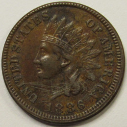 1886 Indian Head Cent - Type 1 - better grade scarce American Indian penny