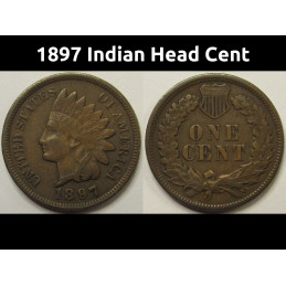 1897 Indian Head Cent - antique American better condition penny