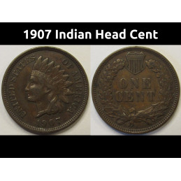 1907 Indian Head Cent - better grade American Indian bronze penny
