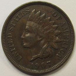 1907 Indian Head Cent - better grade American Indian bronze penny