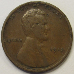 1915 Lincoln Wheat Cent - antique early date American bronze penny 1915 Lincoln Wheat Cent - antique early date American bronze penny