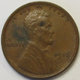 1916 Lincoln Wheat Cent - antique early date American bronze penny 1916 Lincoln Wheat Cent - antique early date American bronze penny