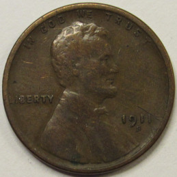 1911 S Lincoln Wheat Cent - antique San Francisco mintmark low mintage penny 1911 S Lincoln Wheat Cent - antique San Francisco mintmark low mintage penny