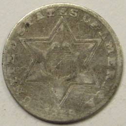 1858 Silver Three Cents - antique pre Civil War era small silver coin