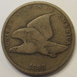 1858 Flying Eagle Cent - Small Letters - antique pre Civil War era cupronickel penny