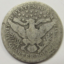 1908 Barber Quarter - antique American silver quarter 1908 Barber Quarter - antique American silver quarter