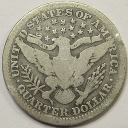 1914 Barber Quarter - better condition antique American silver coin 1914 Barber Quarter - better condition antique American silver coin