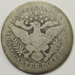1916 D Barber Quarter - antique final year of issue American silver quarter 1916 D Barber Quarter - antique final year of issue American silver quarter
