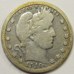 1916 D Barber Quarter - Denver mintmark American silver quater 1916 D Barber Quarter - Denver mintmark American silver quater