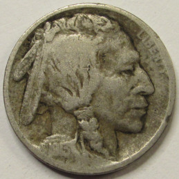 1913 Buffalo Nickel - Type 1 - antique raised mound design American five cent coin 1913 Buffalo Nickel - Type 1 - antique raised mound design American five cent coin