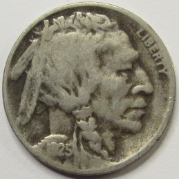 1925 D Buffalo Nickel - antique Denver mintmark American Indian coin 1925 D Buffalo Nickel - antique Denver mintmark American Indian coin