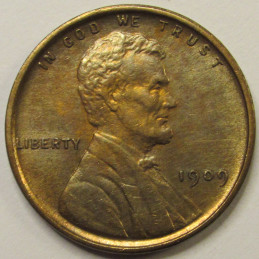 1909 VDB Lincoln Wheat Cent - antique first year of issue American penny 1909 VDB Lincoln Wheat Cent - antique first year of issue American penny