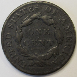 1827 Coronet Head Large Cent - antique early American copper penny 1827 Coronet Head Large Cent - antique early American copper penny