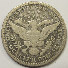 1905 O Barber Quarter - antique New Orleans mint better condition silver coin 1905 O Barber Quarter - antique New Orleans mint better condition silver coin