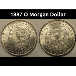 1887 O Morgan Dollar - antique uncirculated American silver dollar coin