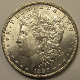 1887 O Morgan Dollar - antique uncirculated American silver dollar coin 1887 O Morgan Dollar - antique uncirculated American silver dollar coin