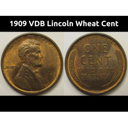 1909 VDB Lincoln Wheat Cent - antique first year of issue beautiful penny