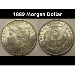 1889 Morgan Dollar - antique uncirculated American silver dollar coin