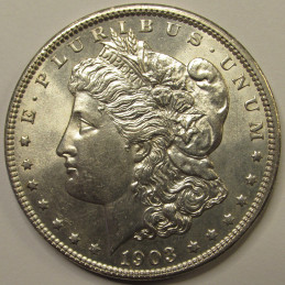 1903 Morgan Dollar - antique turn of the century American silver dollar 1903 Morgan Dollar - antique turn of the century American silver dollar
