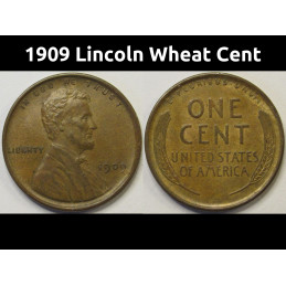 1909 Lincoln Wheat Cent - antique first year of issue American penny
