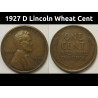 1927 D Lincoln Wheat Cent - antique Denver mintmark better condition penny