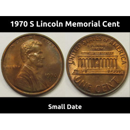 1970 S Lincoln Memorial Cent - Small Date - scarce variety penny