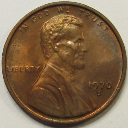 1970 S Lincoln Memorial Cent - Small Date - scarce variety penny 1970 S Lincoln Memorial Cent - Small Date - scarce variety penny