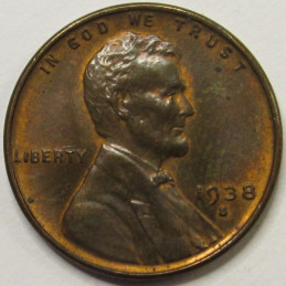 1938 S Lincoln Wheat Cent - antique San Francisco mintmark American wheat penny 1938 S Lincoln Wheat Cent - antique San Francisco mintmark American wheat penny