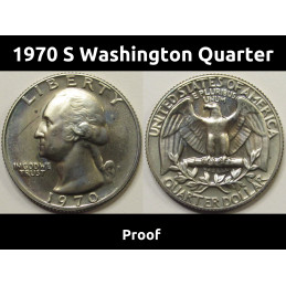 1970 S Washington Quarter - Proof - antique San Francisco mintmark coin