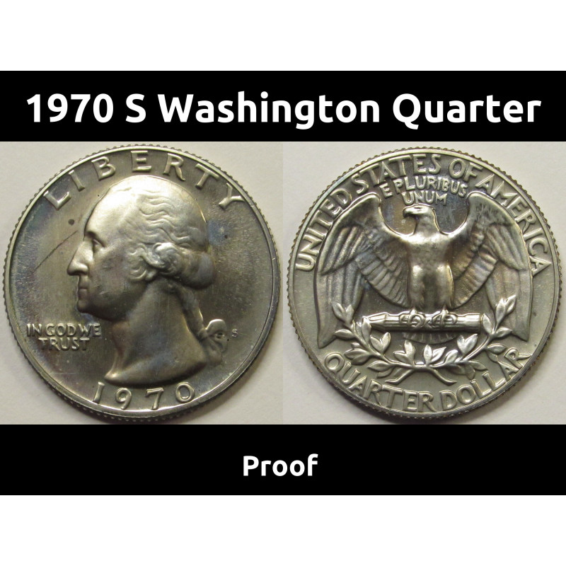 1970 S Washington Quarter - Proof - antique San Francisco mintmark coin 1970 S Washington Quarter - Proof - antique San Francisco mintmark coin
