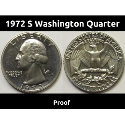 1972 S Washington Quarter - Proof - vintage San Francisco mintmark coin