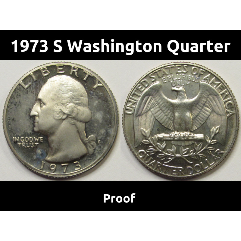1973 S Washington Quarter - Proof - vintage flashy coin 1973 S Washington Quarter - Proof - vintage flashy coin