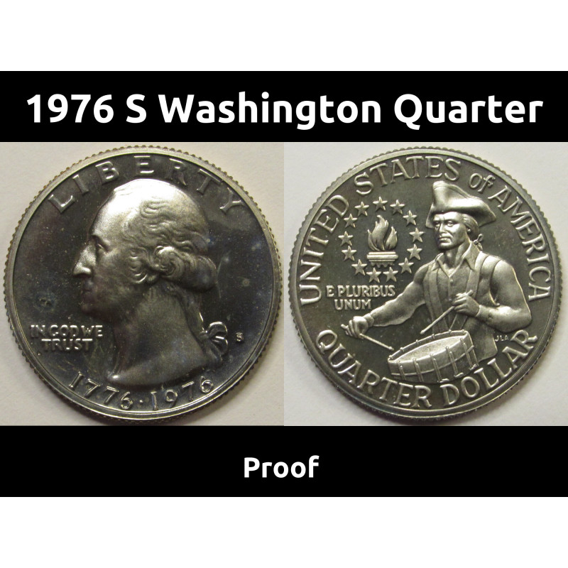 1976 S Washington Quarter - Proof - Biccentennial San Francisco mintmark quarter 1976 S Washington Quarter - Proof - Biccentennial San Francisco mintmark quarter