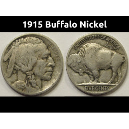 1915 Buffalo Nickel - antique better condition American Indian nickel