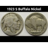 1923 S Buffalo Nickel - antique San Francisco mintmark five cent coin
